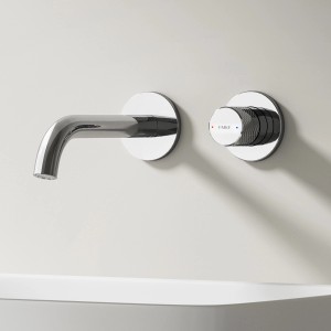 Emke Waschtischarmatur Unterputz für Wandmontage Chrom Wasserhahn Badarmatur