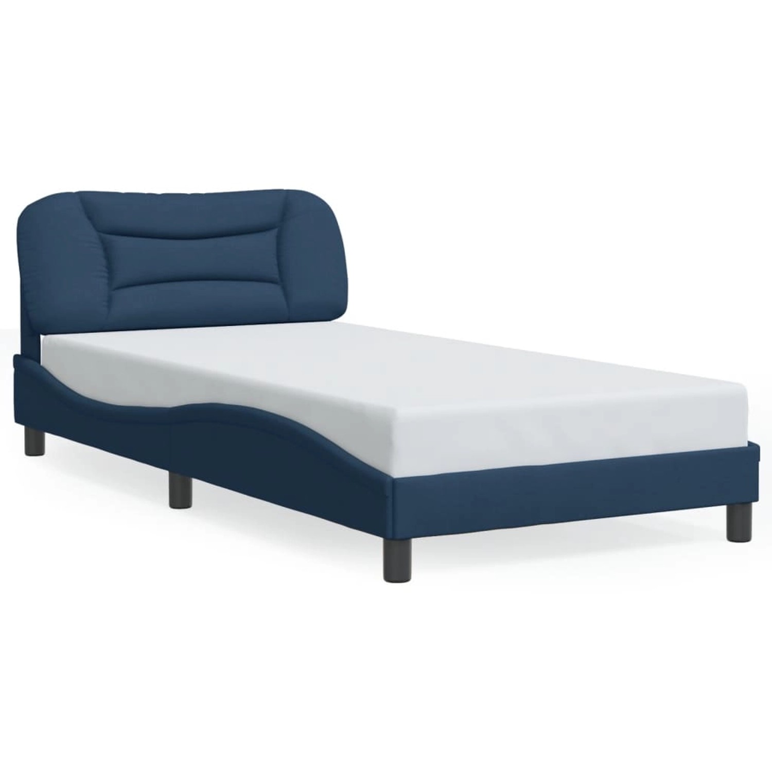 vidaXL Bettgestell ohne Matratze Hvar Blau 100x200 cm Stoff 3207757 günstig online kaufen
