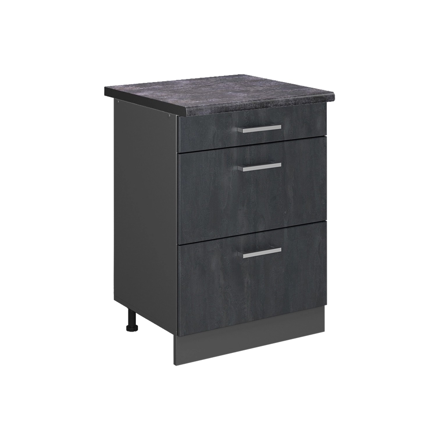 Vicco Unterschrank R-Line, Schwarz Beton/Anthrazit, 60 günstig online kaufen