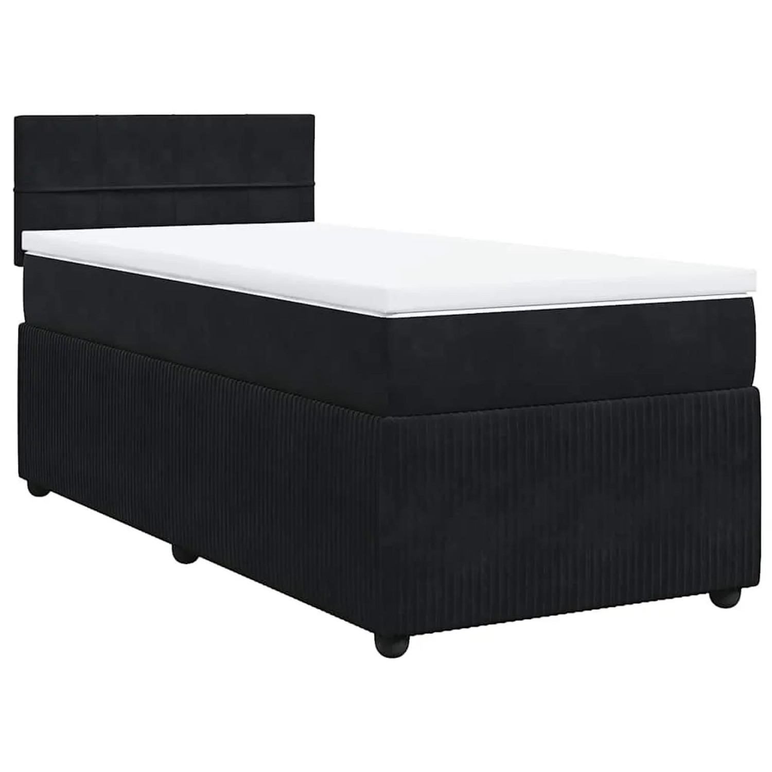 vidaXL Boxspringbett mit Matratze Schwarz 100x200 cm Samt 3289964 günstig online kaufen
