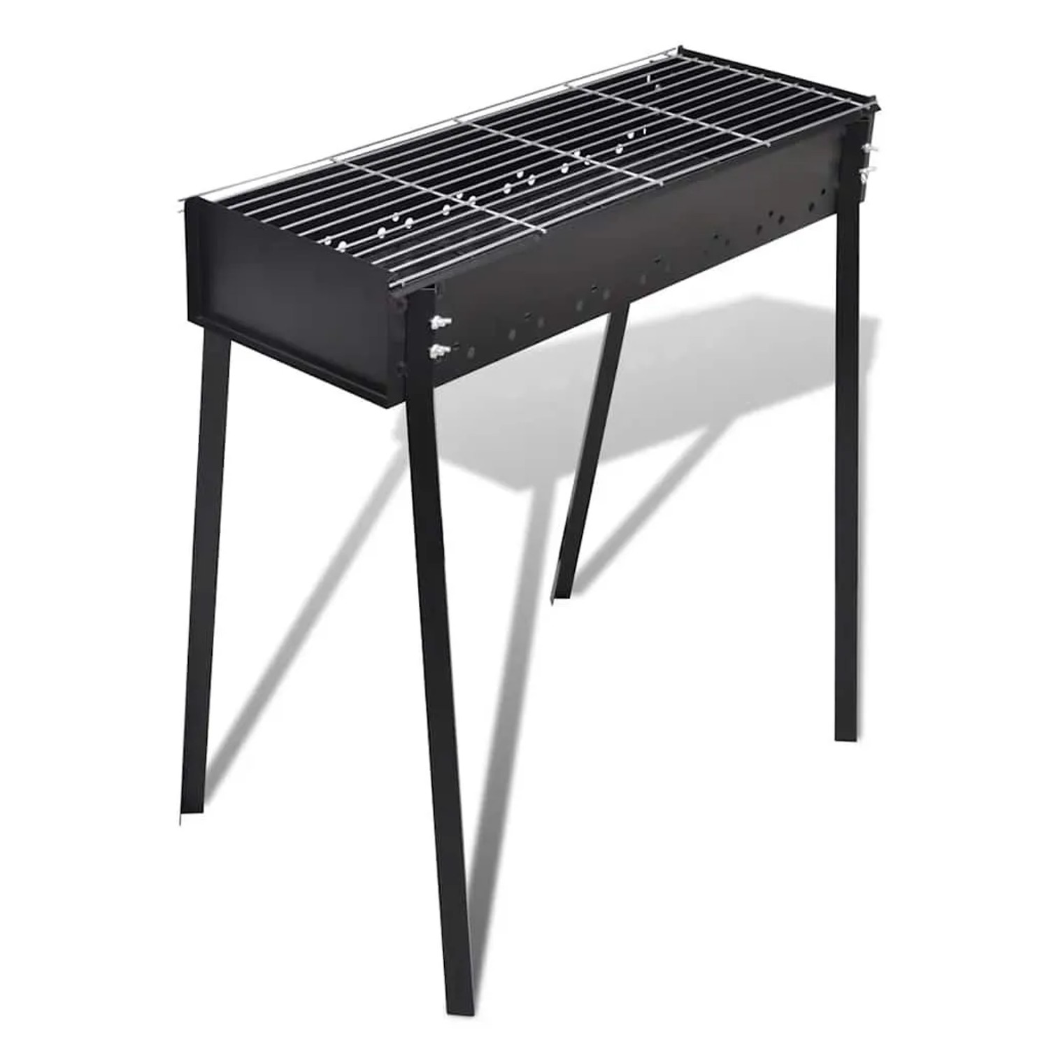 vidaXL BBQ Grill Säulengrill Standgrill Kohlegrill Barbeque Quadratisch 40713