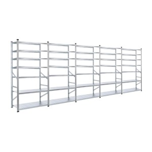 PROREGAL Fachbodenregal Proximo  Stecksystem 250 x 450 x 32 cm 7 Ebenen Beidseitig Verzinkt