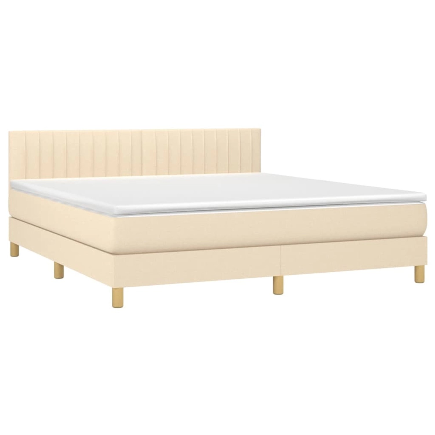 vidaXL Boxspringbett mit Matratze & LED Creme 160x200 cm Stoff 3133890 günstig online kaufen