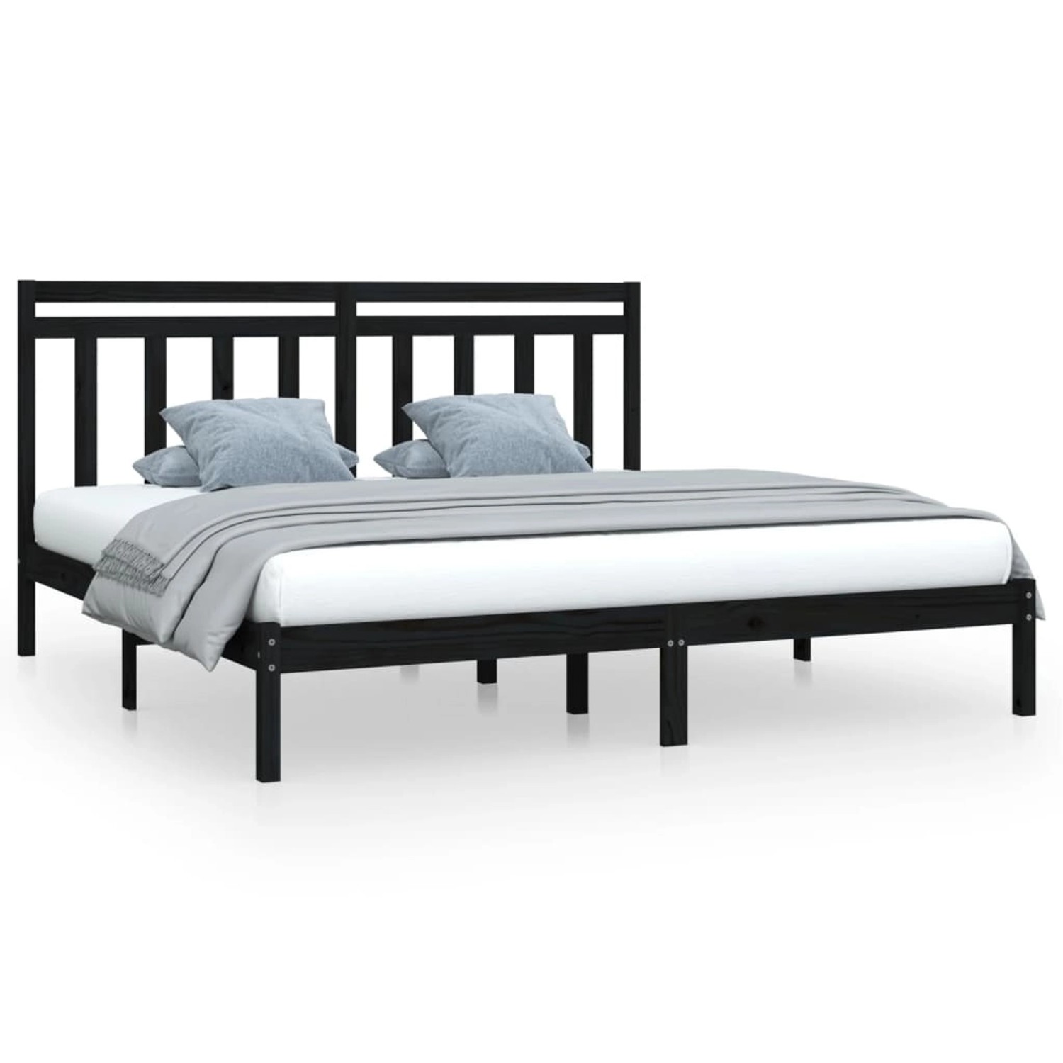 vidaXL Massivholzbett Schwarz 200x200 cm1084130 günstig online kaufen