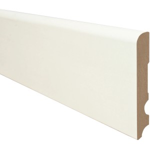Sockelleiste MDF, rund, grundiert, 100x15x2600 mm. Ideal zum individuellen Gestalten und einfache Montage.
