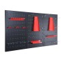 Floordirekt Werkzeugwand Parker Set mit 3 Lochplatten, Werkzeughalter in Schwarz und Rot.