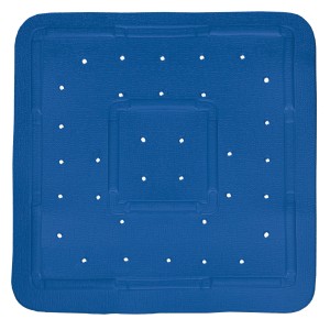 Dunkelblaue BWO Silva Duscheinlage, 55x55 cm, mit Saugnäpfen für sicheren Halt in der Dusche.