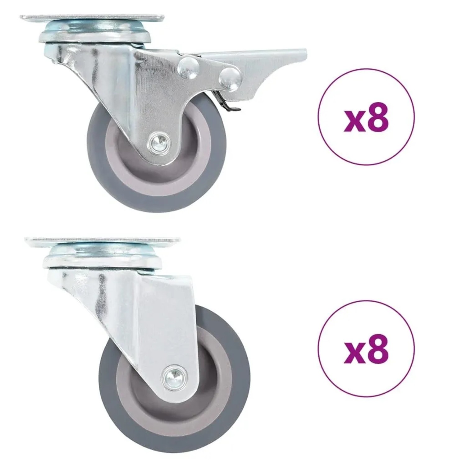 vidaXL 16 Stk Lenkrollen 50 mm 277913