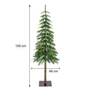 Schlanker, grüner Black Box Trees Weihnachtsbaum Lodge, 155 cm hoch, ideal für kleine Räume.