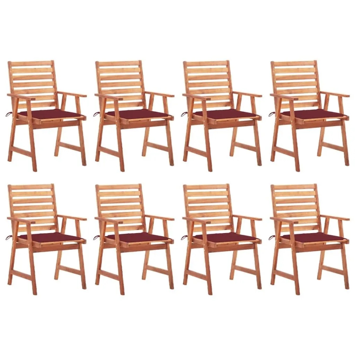 vidaXL Garten-Essstühle 8 Stk mit Kissen Massivholz Akazie 3078383