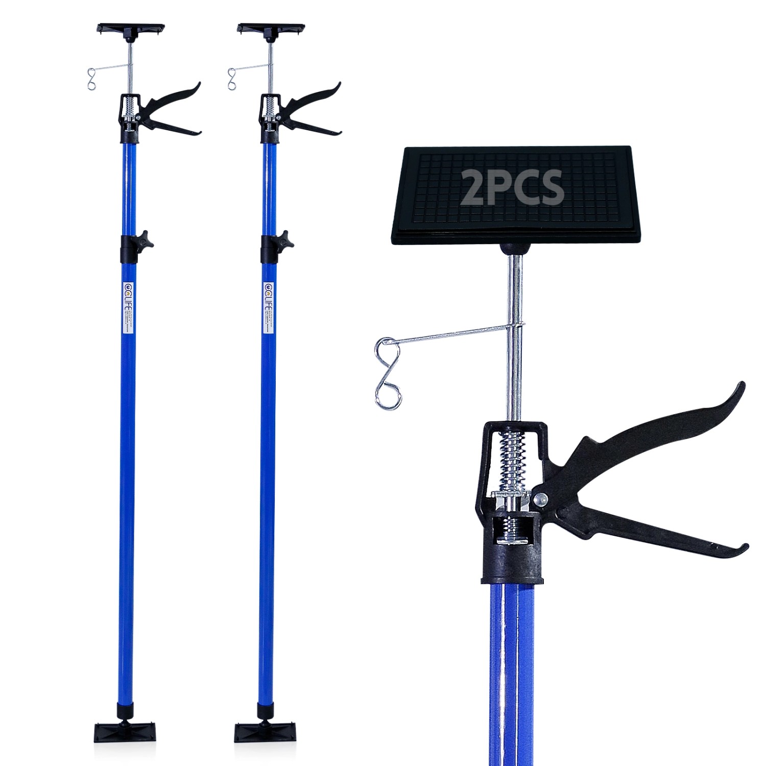 CCLIFE 2 Stück Deckenstütze Montagestütze Einhandstütze 115-290 cm Belastbar Bis 30 kg