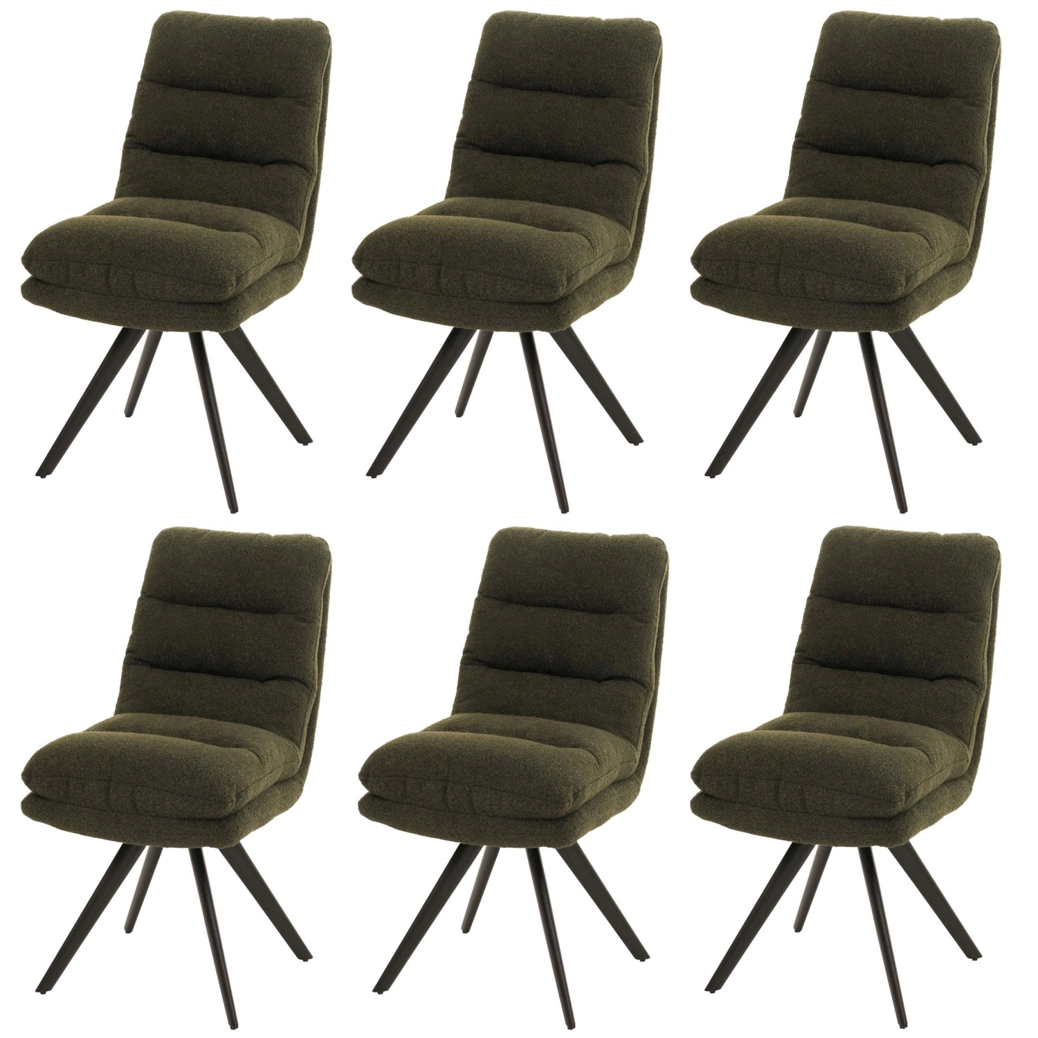 MCW Esszimmerstuhl G66 Boucle 6er-Set Grün günstig online kaufen
