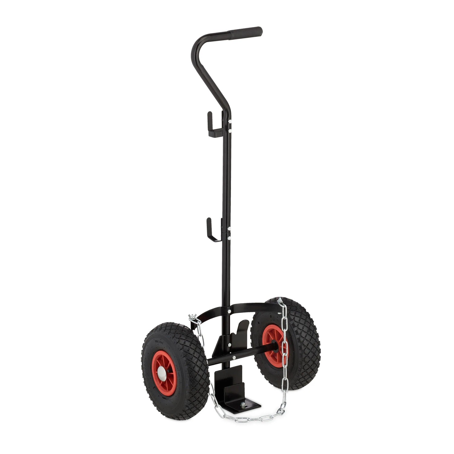Relaxdays Transportwagen für Gasflaschen Stahl Schwarz Rot Verstellbar 100 cm x 44 cm x 25 cm 4,5 kg