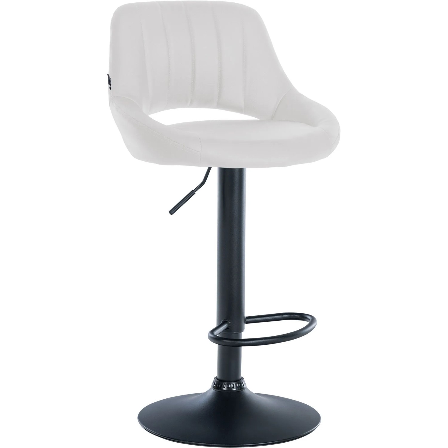 DELUKE Barhocker SEGAD Kunstleder Weiß 47x48x85cm Schwarz Barstuhl Höhenverstellbar Mit Lehne Drehbar Tresenhocker Tresenstuhl