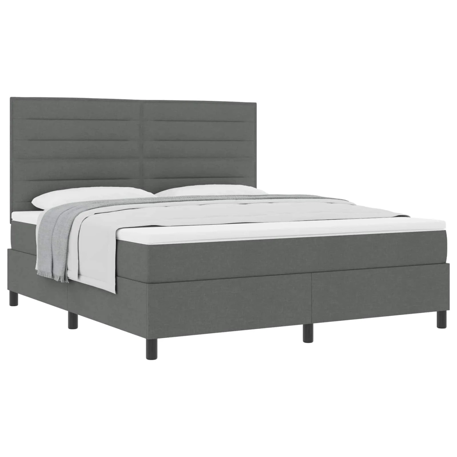 vidaXL Boxspringbett mit Matratze Dunkelgrau 180 x 200 cm Stoff 3339330 günstig online kaufen
