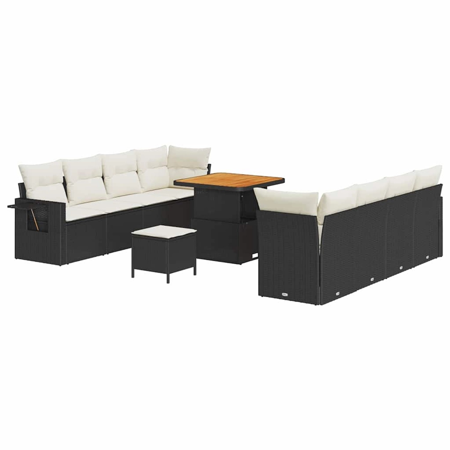 vidaXL Garten-Sofa-Set mit Speicher 11-Tlg Schwarz Poly Rattan 3361715 günstig online kaufen