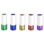 5-teiliges CCLIFE 1/2 Zoll Schlagschrauber Nuss Set mit Felgenschutz. Farbige Stecknüsse: grün, blau, gold, rot, lila.