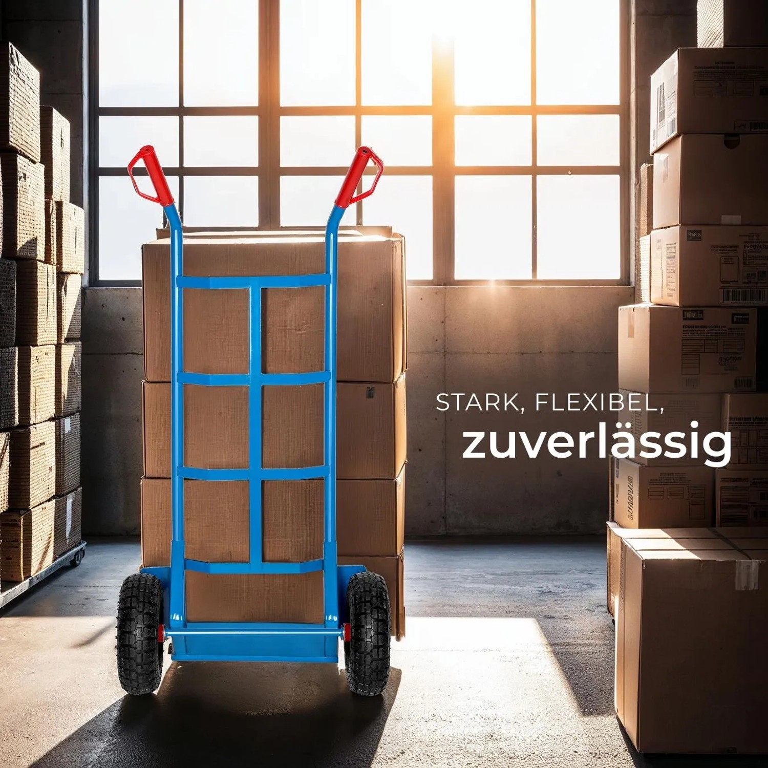 Tectake Sackkarre  Mit Stahlrahmen Luftbereifung  55 x 44 x 119 cm Blau_7