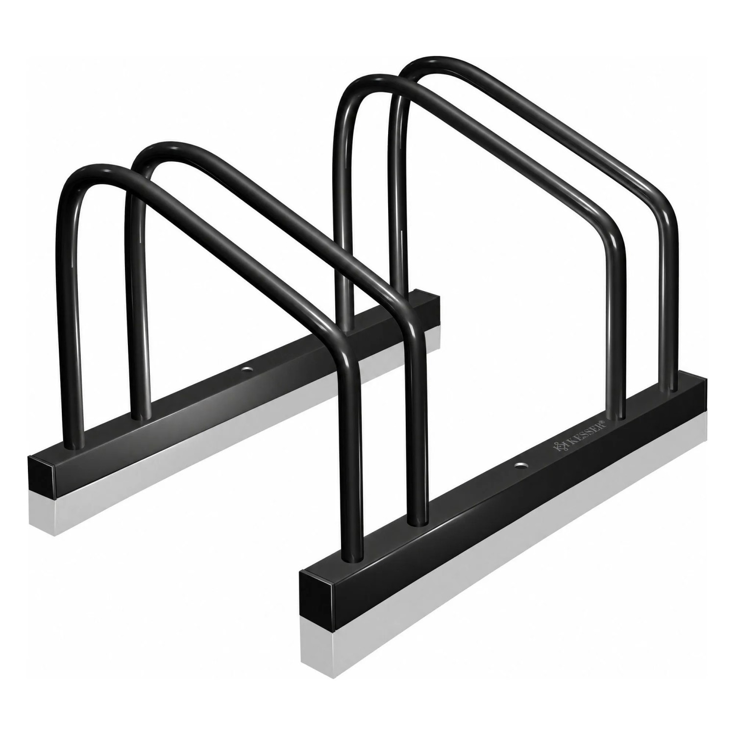 KESSER Fahrradständer mit Parkschild Boden und Wand Schwarz für 2 Fahrräder