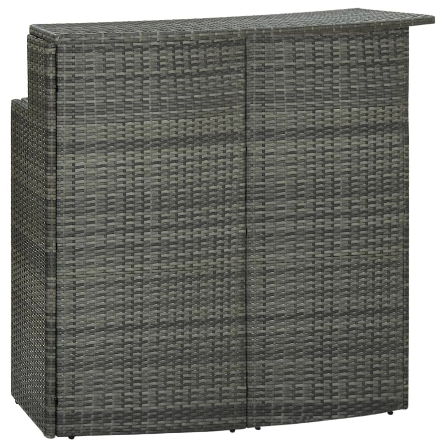 vidaXL Garten-Bartisch Grau 120x55x110 cm Poly Rattan 313469