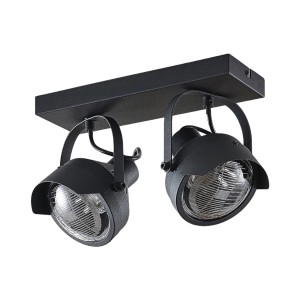 Lindby Strahler Henega 9624360 Vintage Industriell in Schwarz aus Metall 2-flammig GU10 Wohnzimmerleuchte