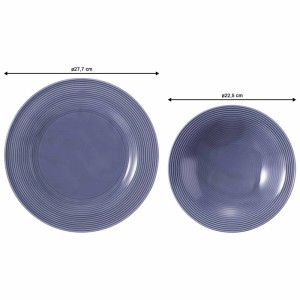 Seltmann Weiden Beat Color Glaze Tafelservice, 12-teilig, Fliederblau: Speise- und Suppenteller im Set.