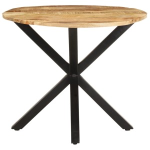 vidaXL Beistelltisch aus Mango Massivholz mit schwarzem Metallgestell.