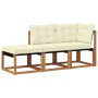 vidaXL Outdoor-Schnittsofa-Einheiten 3 Stück Natur und Creme 900625