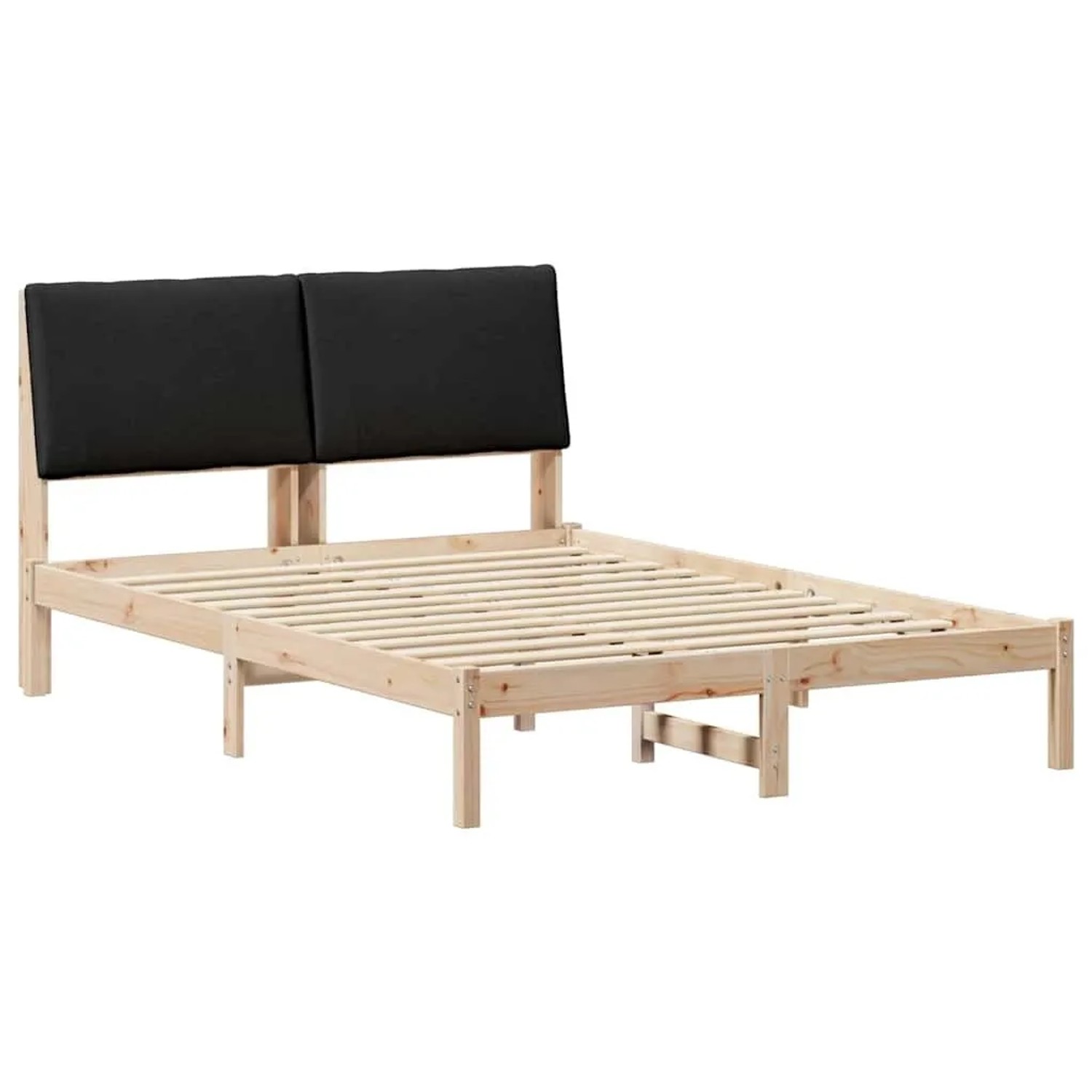 vidaXL Bettgestell Braun und Schwarz 140 x 190 cm Massivholz Kiefer 878756 günstig online kaufen