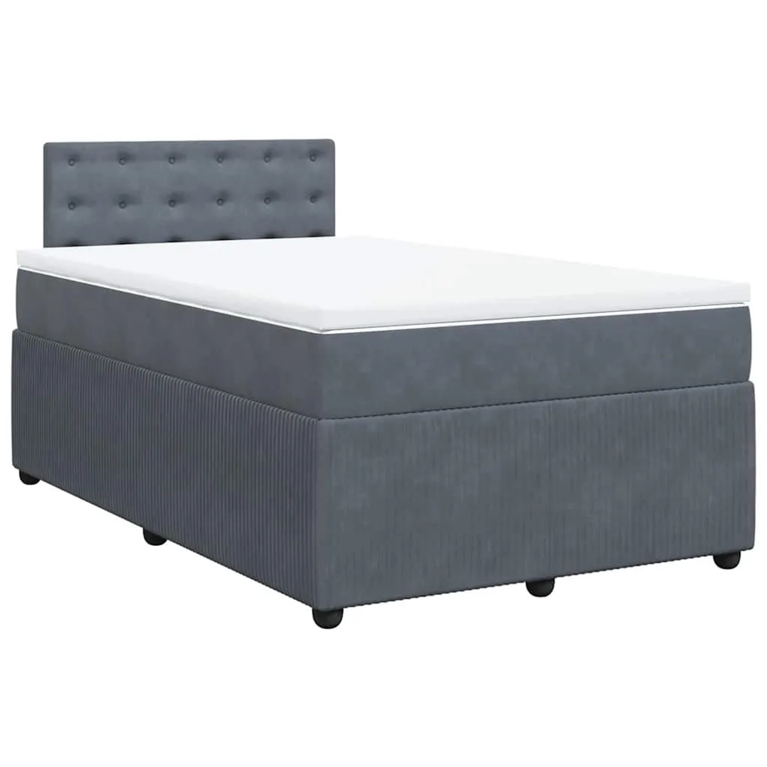 vidaXL Boxspringbett mit Matratze Dunkelgrau 120x190 cm Samt 3289999 günstig online kaufen