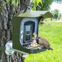 Technaxx FullHD Birdcam TX-165 am Baum mit Spatz. Kameraüberwachung für Tierbeobachtung.