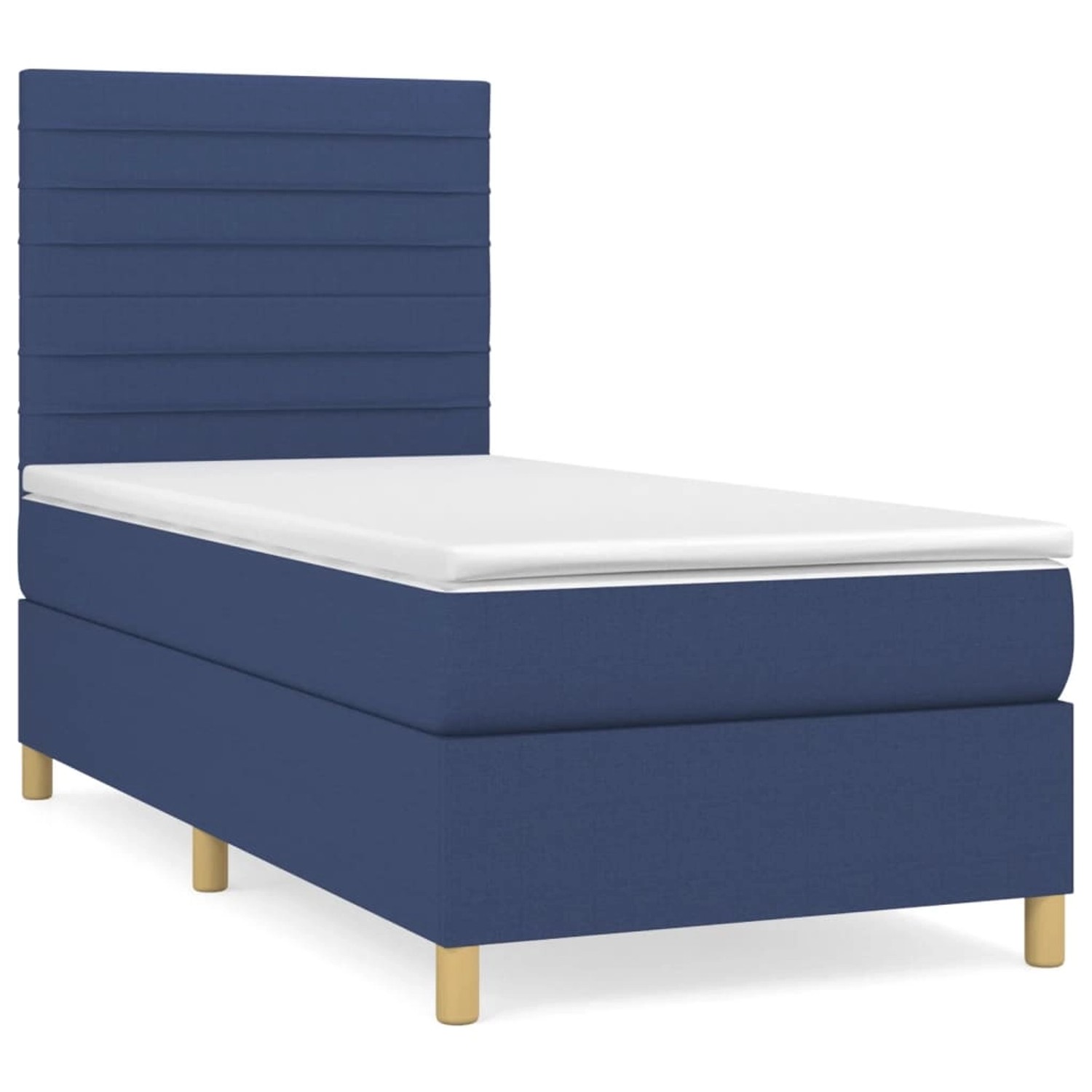 vidaXL Boxspringbett mit Matratze Blau 90x190 cm Stoff 3142383 günstig online kaufen