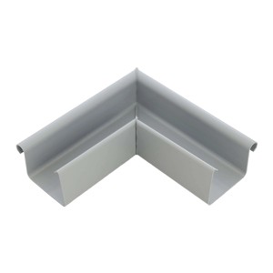 Inefa Rinnenwinkel 90 Grad Außeneck, graue Kastenrinne aus PVC.