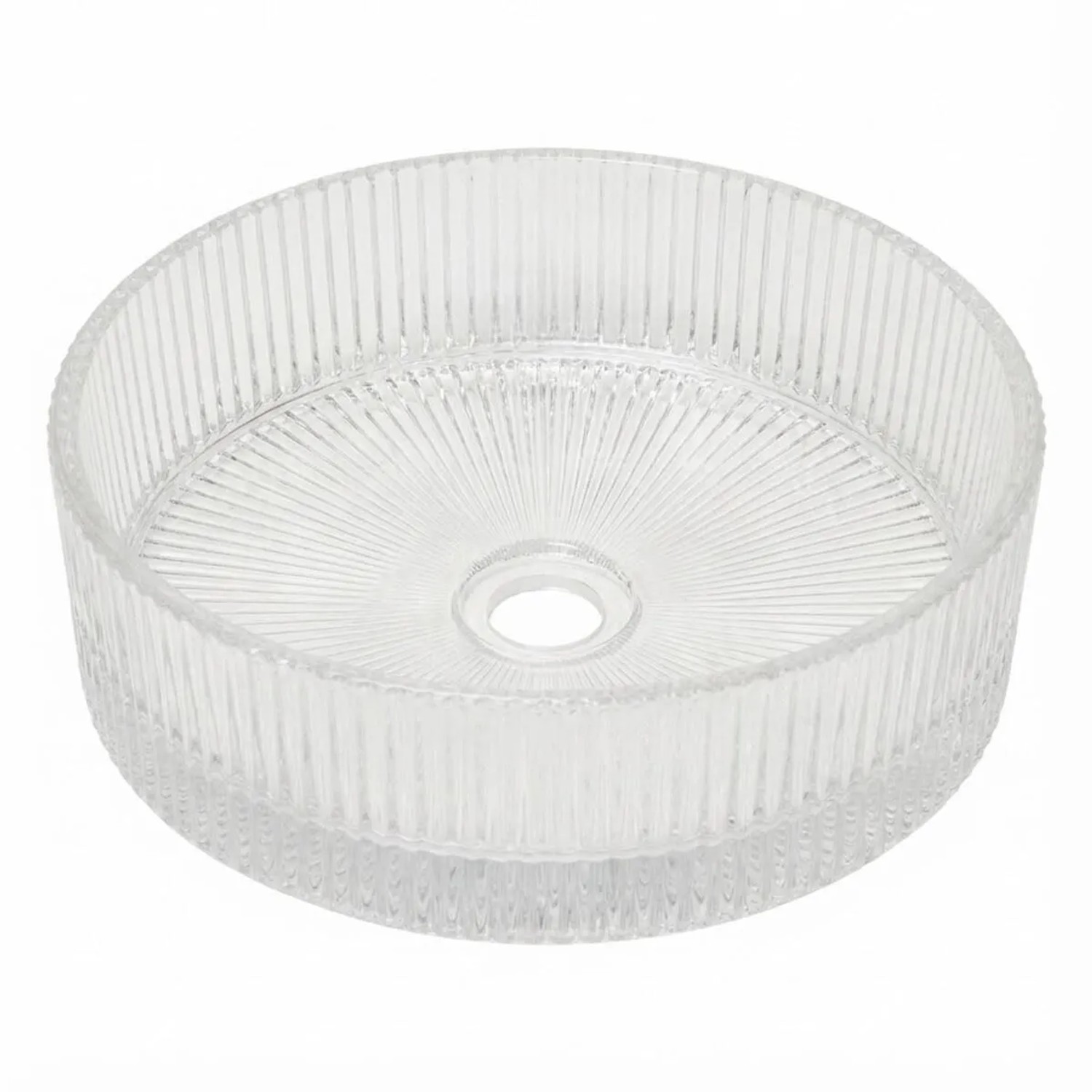 Swiss Aqua Technologies Aufsatzwaschbecken Waschschale 36CM Klarglas Geriffelt