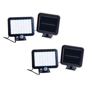 2er-Set schwarze LED Solar-Wandleuchten Pepe für den Außenbereich mit Bewegungsmelder.