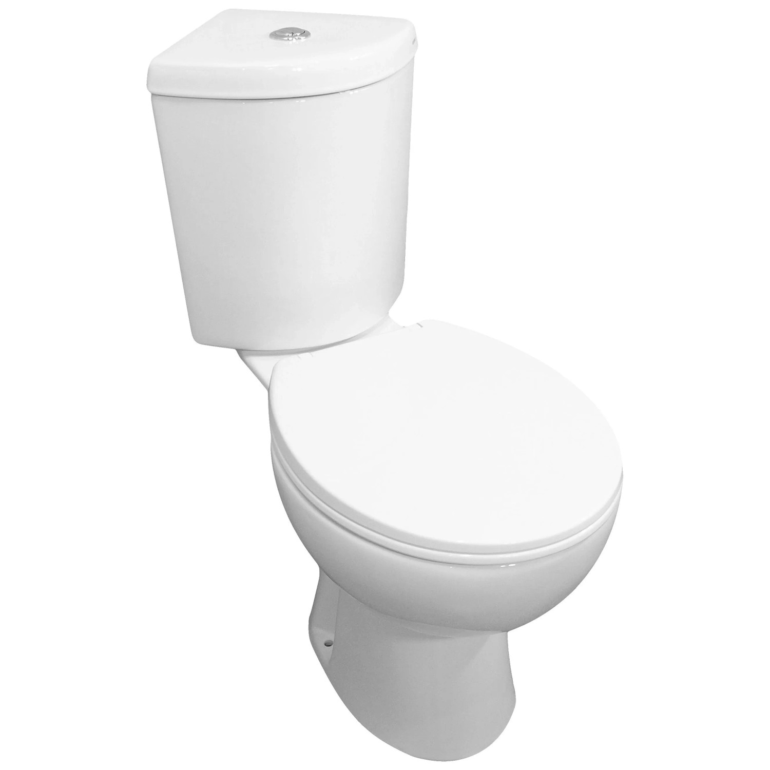 Kerra Corner KR 61 Stand-WC-Kombination Weiß Glänzend mit WC Sitz