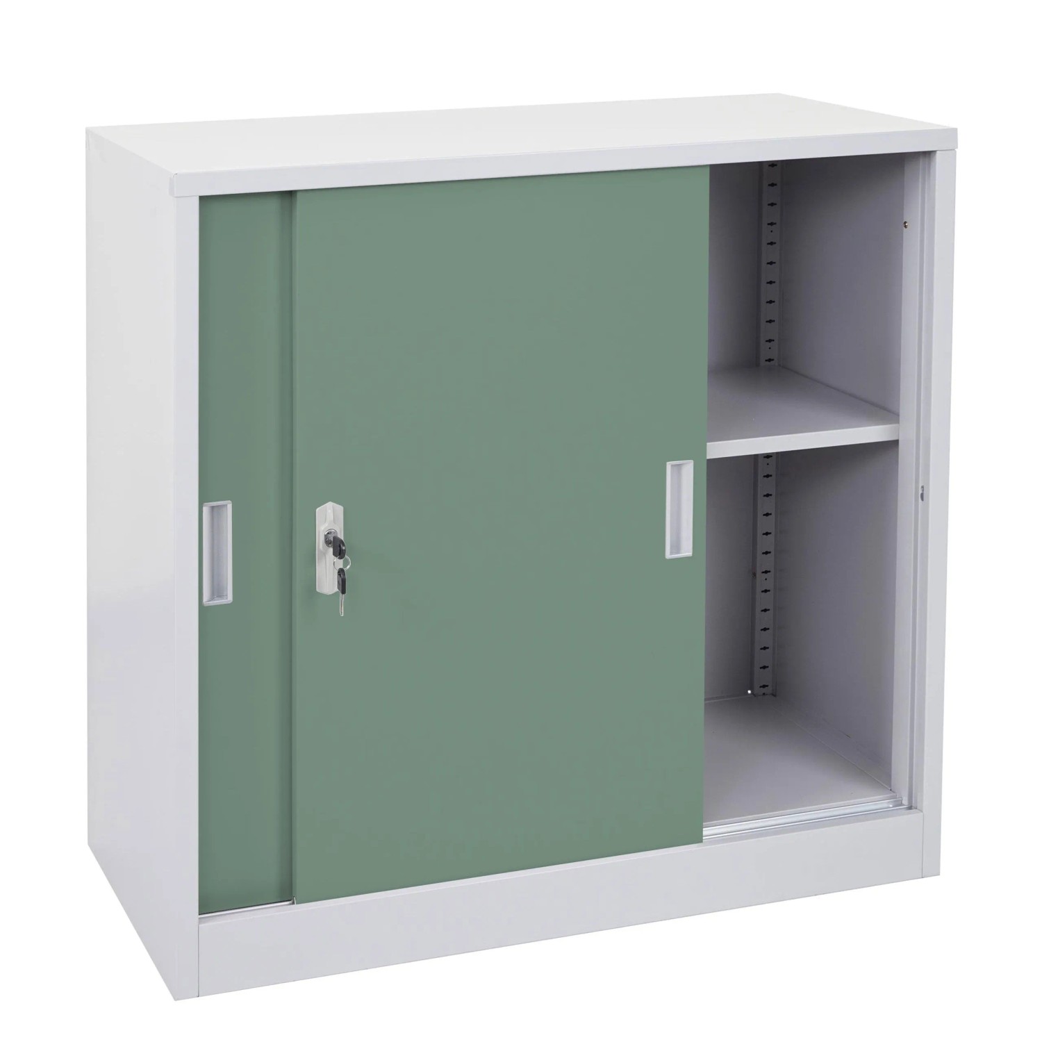 Mcw Aktenschrank Boston F41 Mit Abschließbaren Schiebetüren 90x90x45cm Grün