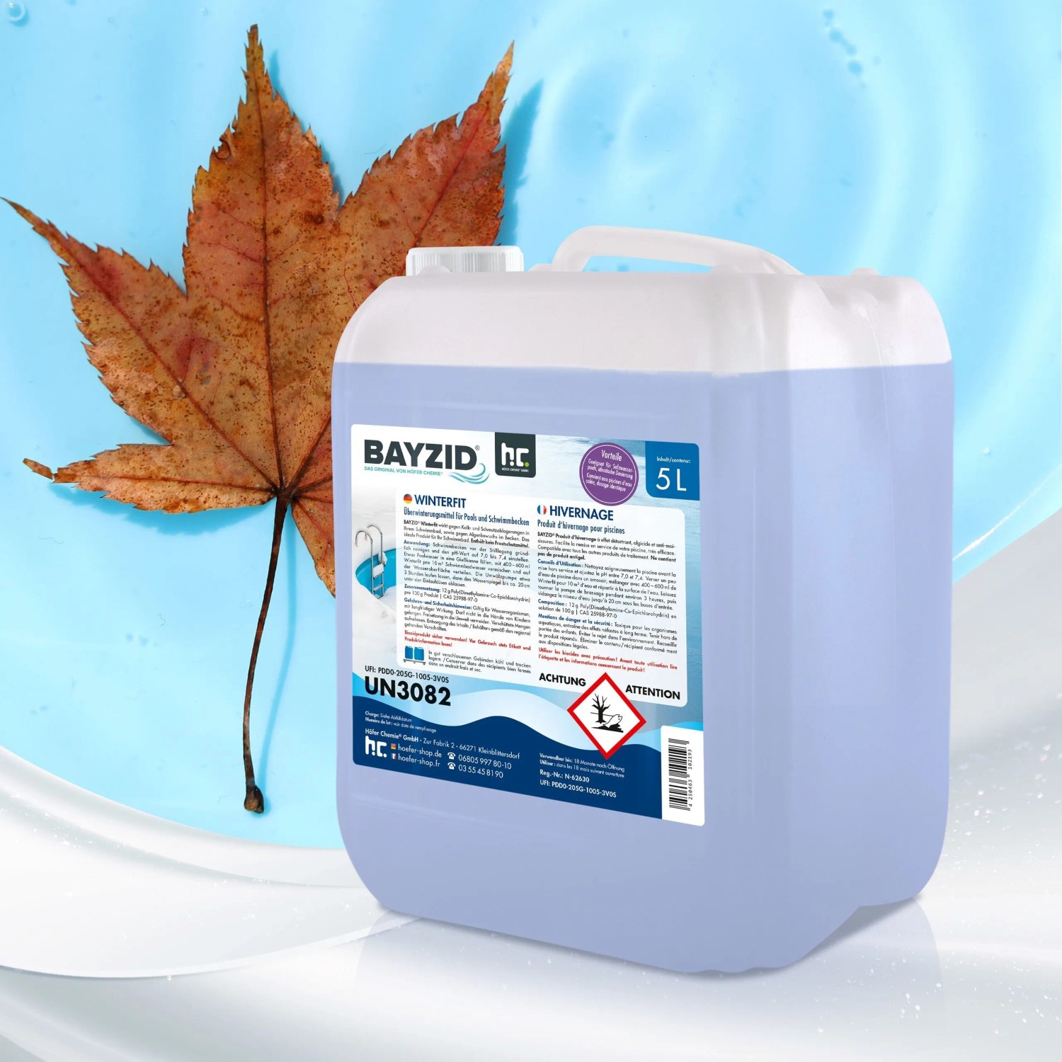 Bayzid Winterfit Überwinterungsmittel, 4 x 5l Kanister für die Poolpflege.