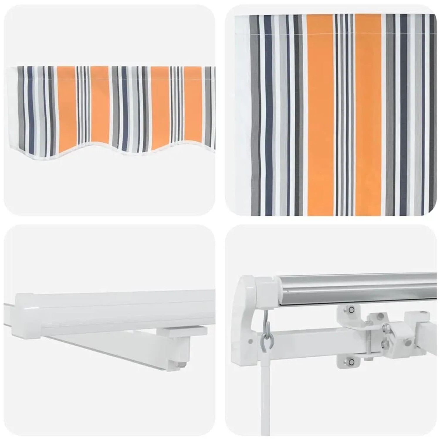 vidaXL Einziehbare Markise Mehrfarbig 450 x 300 cm Stoff und Stahl 3330928_11
