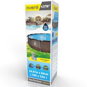 Verpackung Avenli Frame Plus Stahlrahmenpool Set 457x84 cm Rattanbraun mit Filterpumpe