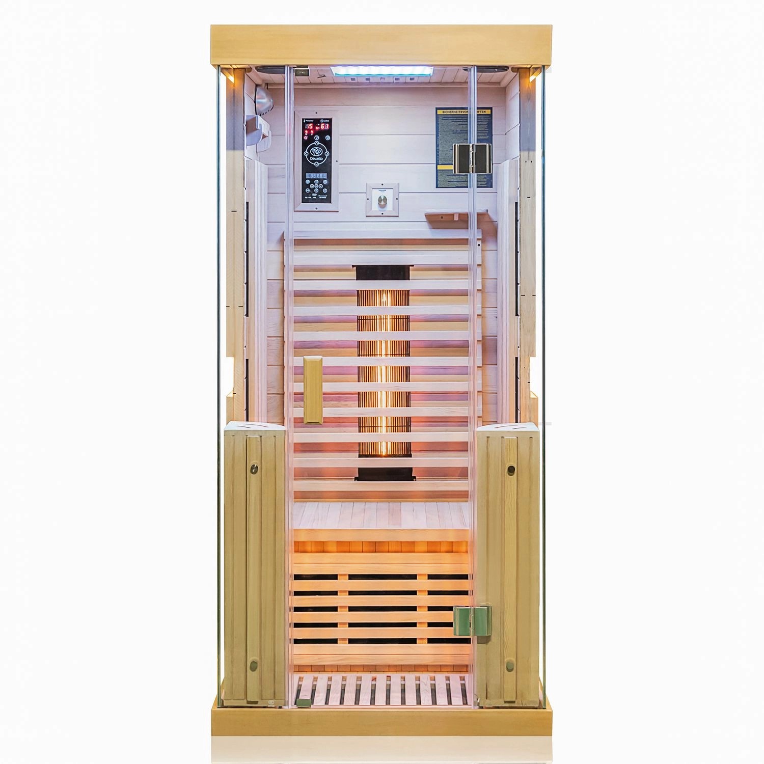 Dewello Infrarotkabine Sauna Kingston 90cm x 90cm 1 Person Vollspektrum & K günstig online kaufen