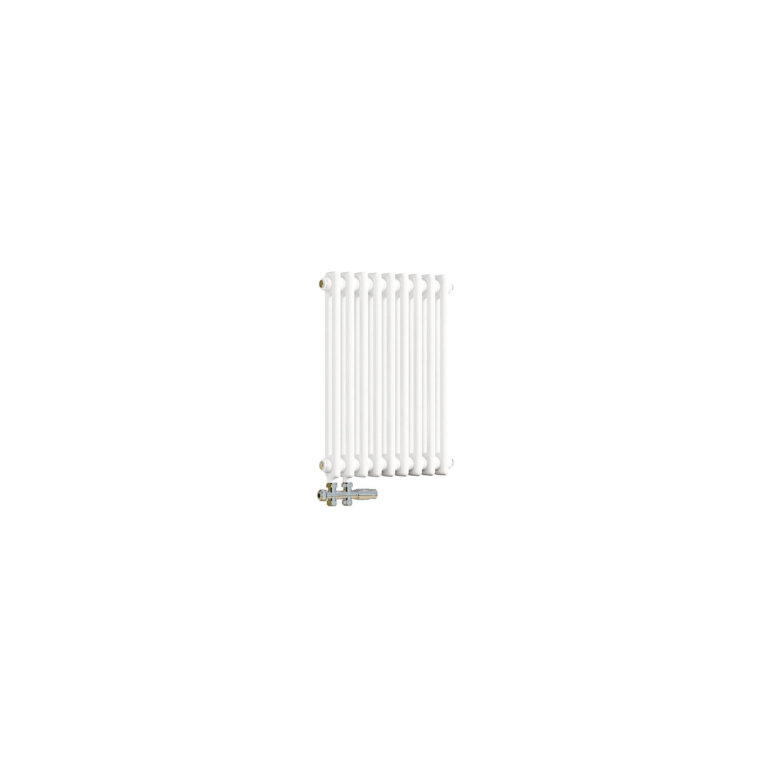 Duschparadies 600x425mm Traditioneller Heizkörper für Warmwasserbetrieb Weiß 484W 2Säulen