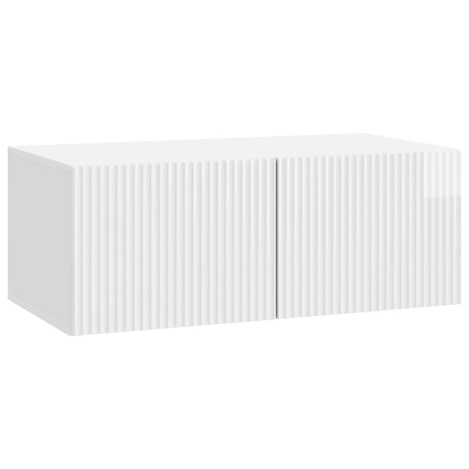 vidaXL Wandmontierter TV-Schrank Hochglanz Weiß 78,5 x 41 x 30 cm 898519