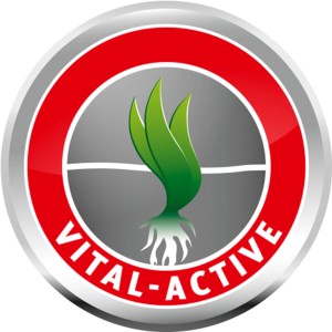 Vital-Active Logo für Wolf-Garten Rasendünger mit Langzeitwirkung.