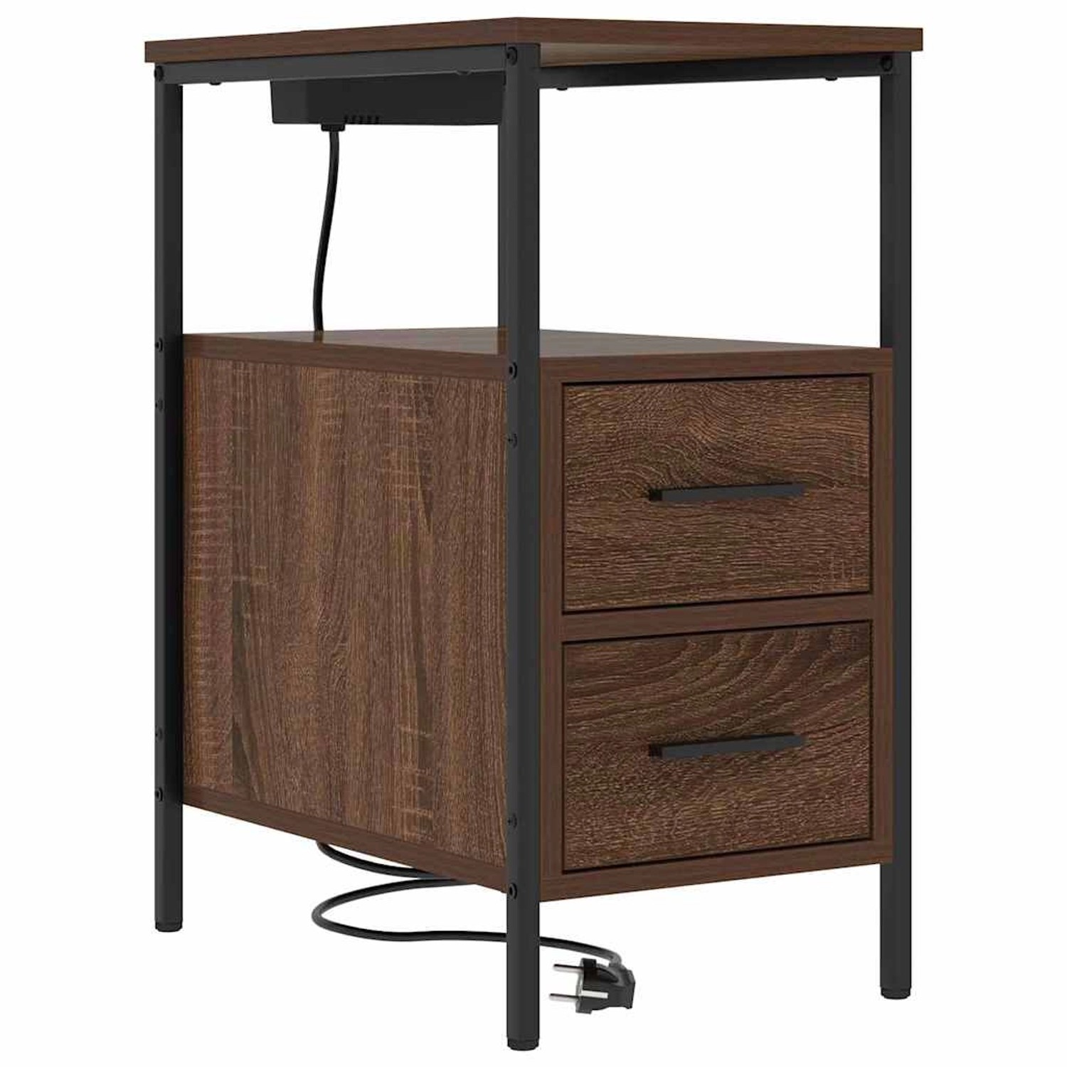 vidaXL Nachttisch Braun Eichen-Optik 30 x 48 x 61 cm Holzwerkstoff 859418 günstig online kaufen