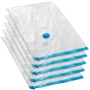 5er Set Tectake Vakuumbeutel S (40x60cm) mit Ventil und Verschluss für platzsparende Aufbewahrung.