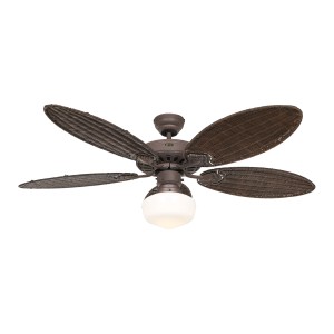 CASAFAN Deckenventilator Classic Royal, 132 cm, braun antik mit Rattanflügeln und Beleuchtung.