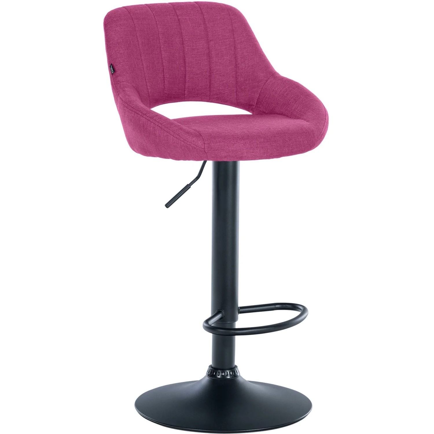 DELUKE Barhocker SEGAD Stoff Lila 46,5x48x85cm Schwarz Barstuhl Mit Lehne Tresenhocker Tresenstuhl
