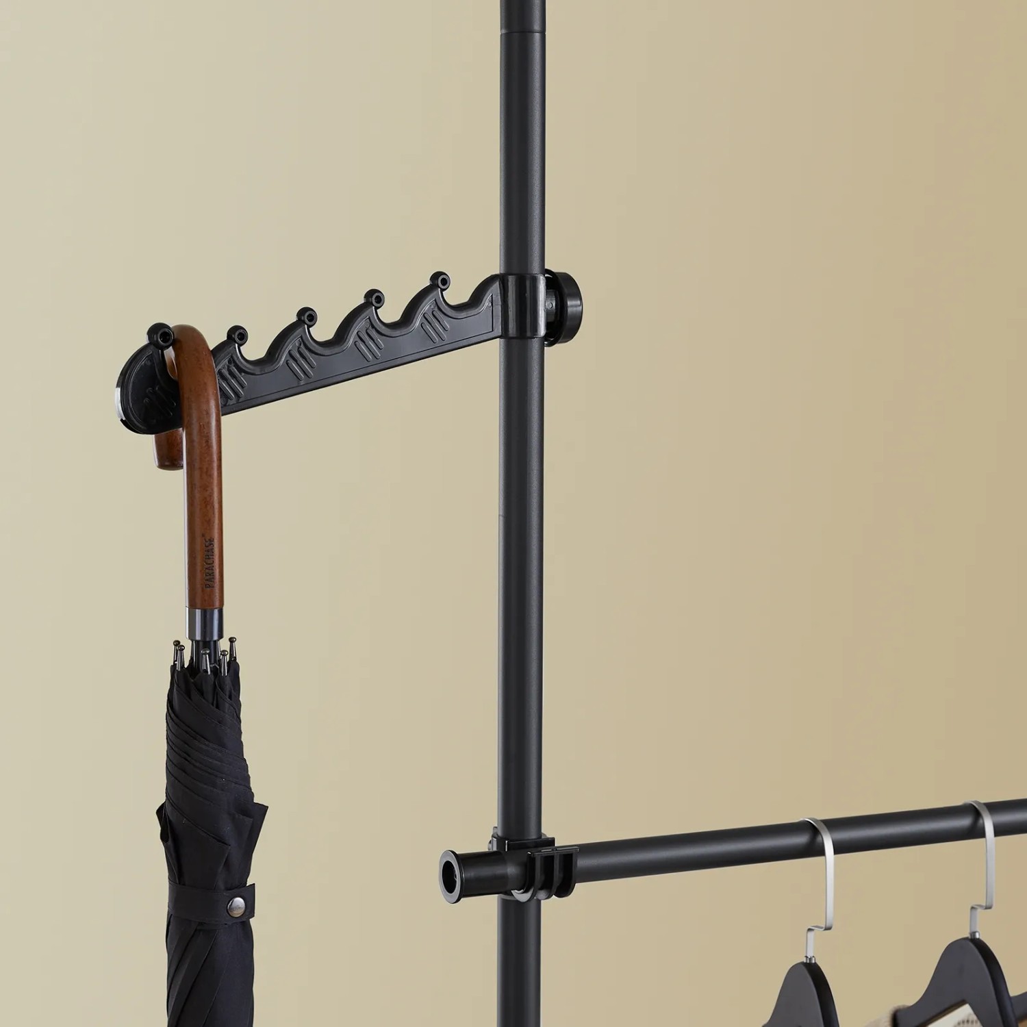 QWORK® teleskop garderoben, teleskop kleiderstange, für schlafsaal- ankleidezimmer, schlafzimmer, jede stange belastbar 50 kg, schwarz QWORK® teleskop garderoben, teleskop kleiderstange, für schlafsaal- ankleidezimmer, schlafzimmer, jede stange belastbar 50 kg, schwarz