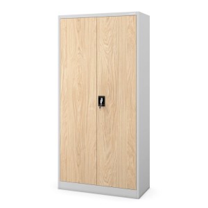 JAN NOWAK Büroschrank, 185x90x40 cm, Grau/Eiche Sonoma, abschließbarer Aktenschrank für Büro.